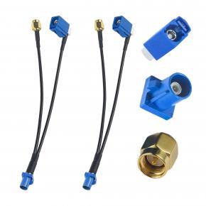 TUOLNK 2 Pack 6inch 15cm Fakra C Male to SMA Male and Fakra C Female Adapter Cable Fakra C Female to SMA Male + Fakra C Female Cable Universal Cable Wire FM AM Cable Fakra C Male Coaxial Cable RG174