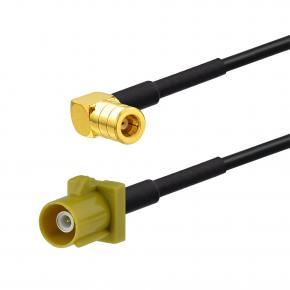 Eightwood Satellite Radio Antenna Adapter Cable 6 inches Fakra Curry Code K Male to SMB Female Right Angle Compatible with Sirius XM Car Vehicle Radio Stereo Receiver Tuner
