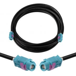 Superbat Fakra HSD LVDS Adapter Cable 15ft Wiring Harness Fakra Z Female Connector HSD 535 4-Core Cable for BMW USB Wire Vehicle Transmission Screens etc.