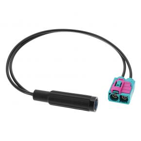 Double Fakra Female to DIN Female Car Antenna Adapter Vehicle Stereo FM AM Radio Aerial Connector Cable Wire Gauge RG174 28cm